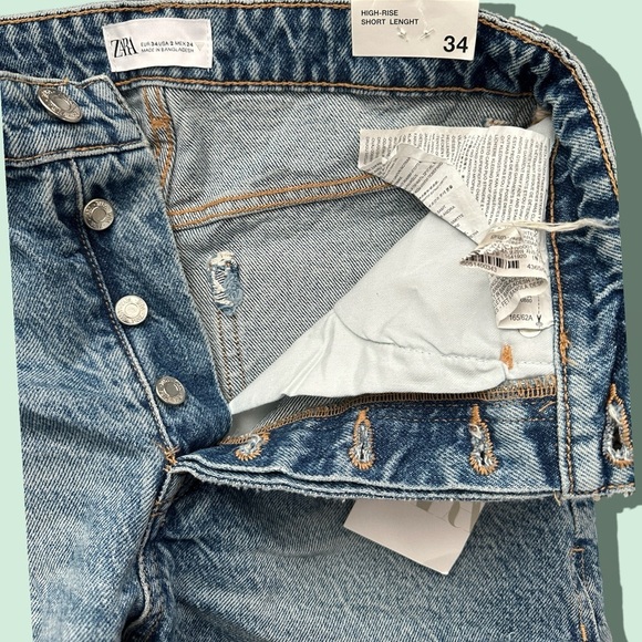 NWT Zara Women’s High-Rise Split Shorts Size 2 - Picture 6 of 11